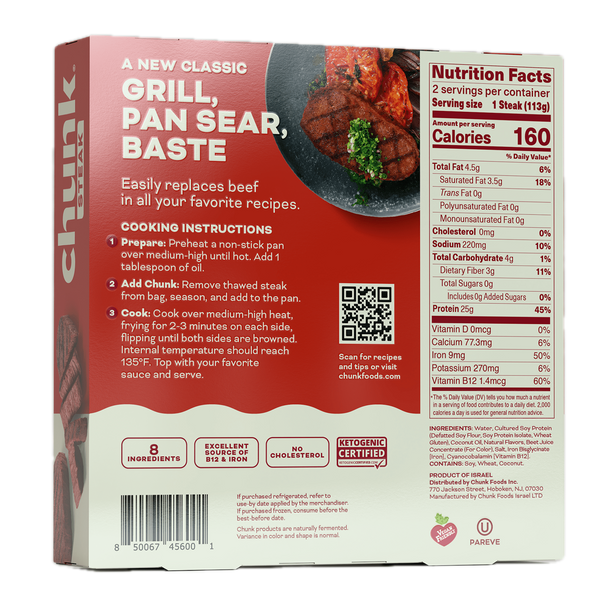Chunk Foods Vegan Steak Products *NOT Gluten-Free*