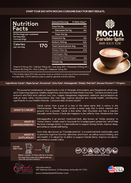 MOCHA CARUBIE-LATTE - NOW WITH 4 BRAIN BOOSTING HERBS! *SHIPS BY NOVEMBER 7TH*