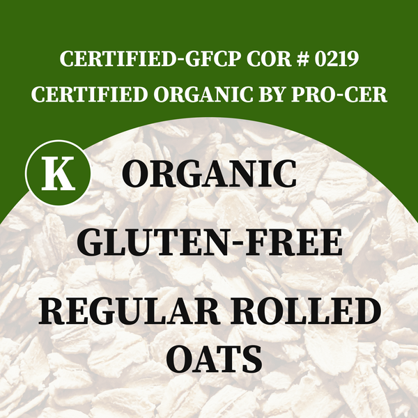 ROLLED OATS, GF, ORGANIC, GLYPHOSATE FREE, 2.8 LB.